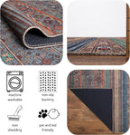 Keen Home Design 2x7 Rug - Machine Washable Runner Rug with Non-Slip Backing, Ideal for Hallway, Entryway, Kitchen, Laundry Room - Vintage, Easy Clean, Durable, Low Pile Rug - (2'6" x 7')