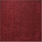 Hand Knotted Loom Wool ECO-Friendly Area Rugs - 10'x10', Square, Dark Red Color, Solid Plain Design, High Pile Handmade Anti Skid Area Rugs for Living Room, Bed Room (L00111)