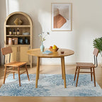 WITSHOCK 5x7 Washable Rug for Living Room,Modern Floral Distress Print Pattern Area Rugs,Stain Resistant with Non Slip Backing Carpet for Dining Room,Bedroom & Home Decor,Blue/Light Blue