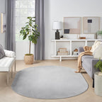 Nourison Home Nourison Essentials Silver Grey 6' x 9' Oval Area Rug - Easy Clean, Non Shedding, Bed Room, Living Room, Dining Room, Kitchen (6' x 9' Oval)