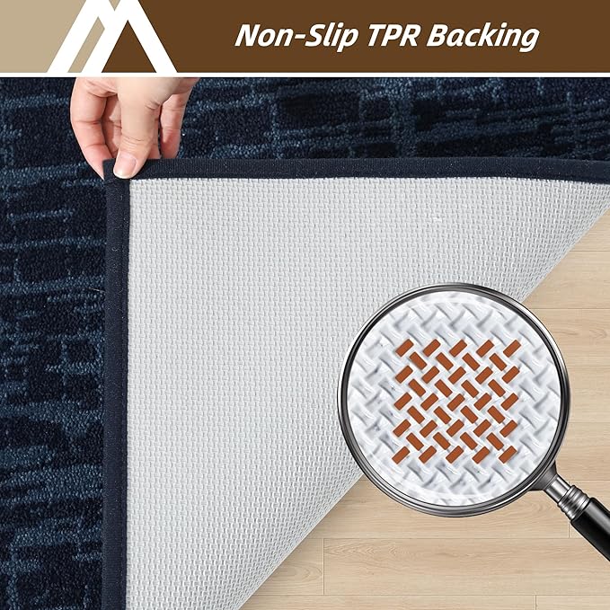 COSY HOMEER-Dirt-Trapper-Door-Mat 32"x48" Non-Slip Entryway Rugs Washable Welcome Mat Absorbent Entrance Mats Low Pile Dog Door Mats for Front Back Doomats and Wet Shoes,Navy Blue