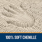 OLANLY Bathroom Rugs 44x24, Extra Soft Absorbent Chenille Bath Rugs, Rubber Backing Quick Dry, Machine Washable Bath Mats for Bathroom Floor, Tub and Shower, Home Decor Accessories, Sand