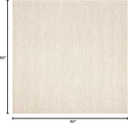 Safavieh Natura Collection Area Rug - 5' Square, Ivory, Handmade Wool Blend, Textured Design, Ideal for Living Room, Bedroom, Dining Space (NAT620A)