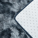 Large Shag Area Rugs 6 x 9, Tie-Dyed Plush Fuzzy Rugs for Living Room, Ultra Soft Fluffy Furry Rug for Bedroom, Indoor Carpet Nursery Rugs for Kids Room Home Decor, Blue and Grey