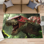 Dinosaurs Rugs for Bedroom - 5x7 Area Rug - 3D Dinosaurs Rugs for Living Room, Forest Animals Rug, Non-Slip Washable Home Decor Carpet