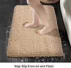 Beige Bathroom Runner Rug 24x59 Non Slip Fluffy Long Bath Mat for Bathroom Floor Washable Plush Luxury Bath Rug for Tub Absorbent Shower Sink Mat Bedside Rug
