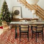 Wonnitar Moroccan 4x6 Bedroom Area Rug, Washable Soft Rug for Living Room, Non-Slip Bohemian Large Rug Non-Shedding Low Pile Floor Carpet for Kitchen Guest Room Entrance (Brown,4'x6')