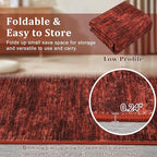 RUGSREAL Living Room Area Rug 9x12 Washable Rug Non-Slip Stain Resistant Modern Abstract Bedroom Rug Contemporary Throw Floor Carpet for Dining Room Solid Area Rug for Home Office, Red