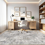 5x7 Area Rugs Washable Rug: Living Room Large Abstract Modern Soft Stain Resistant Indoor Floor Non Slip Accent Carpet for Bedroom Nursery Playroom Dining Room Office Dorm Home- Gray Rust