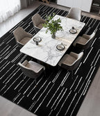 YIHOUSE 6x9 Abstract Line Area Rug, Modern Washable Stain Resistant Rugs Non Slip, Soft Indoor Floor Carpet for Living Room, Bedroom,Dining Room, Black and White