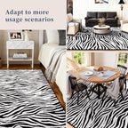 YIHOUSE 5×7 Ft Area Rugs, Black and White Modern Abstract Rug, Washable Plush Soft Zebra Print Carpet, Non-Slip Non-Shedding Rug for Living Room, Bedroom, Playroom, Home Office Decor