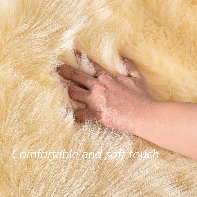 Latepis Large Area Rugs Yellow 6.7X10 Fluffy Shag Rugs Washable Faux Fur Rug for Living Room Plush Soft Fuzzy Rug for Bedroom Playroom Home Decor Rectangle