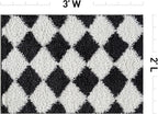 Rugshop Diamond Wave Pattern Shag Area Rug Anthracite Dark Gray 2' x 3' Ideal for Entryways, Kitchens, or Small Spaces