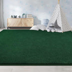 Large Area Rugs for Living Room Bedroom, 7x10 Feet Dark Green Rug, Minimalist Modern Shag Rug, Soft Thick Memory Foam Indoor Carpet, Non-Slip Washable Rug for Boys Girls Dorm Nursery Room Home Decor