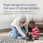 Abani Nuevo Beige Black Swirls Modern Area Rug 4' x 6' for Living Room, Bedroom - Abstract Design - Durable & Easy to Clean