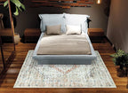Bloom Rugs Washable Non-Slip 4' x 6' Rug - Peach/Beige Traditional Area Rug for Living Room, Bedroom, Dining Room, and Kitchen - Exact Size: 4' x 6'