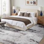 Toneed Abstract Area Rug Modern Washable Rug Soft Non Slip Rug Low Pile for Bedroom Living Room Dining Room Coffee Brown 5x8 Feet