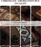 YIHOUSE Rustic Cabin Area Rug 5x7,Machine Washable Lodge Bear Rug,Non-Slip Low Pile Print Pattern Southwestern Rug for Living Room Bedroom