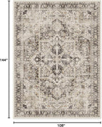 RUGGABLE Washable Vintage Area Rug – Kamran Hazel 9x12, Stain-Resistant, Non-Slip – Large Machine Washable Rugs for Living Room, Bedroom, Hallway, Entryway & Office–with Standard Pad