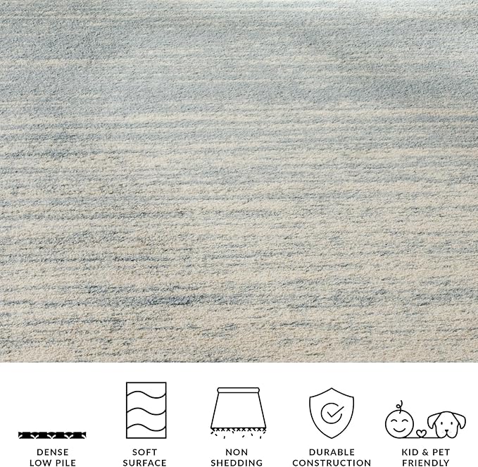 SAFAVIEH Adirondack Collection Area Rug - 12' Square, Slate & Cream, Modern Ombre Design, Non Shedding & Easy to Clean, Ideal for Living Room, Bedroom, Office, Dining Space (ADR113T)