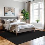 IOHOUZE Washable Area Rug 5x7 Non Slip Rubber Backed Rugs for Living Room, Dining Room Rugs Bedroom Rug, Woven Indoor Floor Carpet for Living Room Nursery Office, Black/Grey