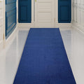 Custom Made Runner Rug Low Pile with Rubber Backing for Kitchen Foyer Hallway Entry Choose Your Length Size 26 Inch Wide Solid and Plain Dark Blue Color (26 feet x 26 inch)