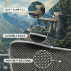 Peacock Rug Large - 6x9 Rug, Peacock Decor Washable Rugs for Living Room, Nature Waterfall Carpet, Natural Landscapes Non-Slip Area Rugs for Bedroom, Aesthetics Carpet - Peafowl Home Decor & Gifts