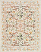 Lahome Fall Floral Washable Area Rugs 8x10, Boho Living Room Large Rugs Non-Slip for Bedroom, Soft Rubber Backed Burnt Orange Carpet for Dining Playroom Decor, Ochre Fall