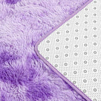 Large Shag Area Rugs 6 x 9, Tie-Dyed Plush Fuzzy Rugs for Living Room, Ultra Soft Fluffy Furry Rug for Bedroom, Indoor Carpet Nursery Rugs for Kids Room Home Decor, Purple