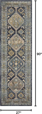 Loloi Jocelyn Collection JOC-02 Navy/Blue 2'-3" x 7'-6" .38" Thick Runner Rug