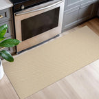 EARTHALL Washable Runner Rug 2x5 Ft Non Slip Runners for Hallways Cotton Rubber Backed Kitchen Runner Braided Indoor Floor Carpet Runners for Entryway, Hallway, Kitchen, Bedroom, Golden Beige/White