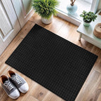 CAMILSON Modern Black Non Slip Door Mat Rug 2x3 Ultra Soft High Pile Entryway Rugs Non Skid Rubber Backing Durable & Easy to Clean Carpet for Kitchen Bathroom Indoor Use (2 x 3 Black)