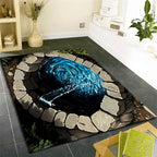 3D Well Waterfall Bedroom Carpet, 3x5ft, Visual Illusion Deep Hole Entrance Rug, Huge Stone Cracks Non-Slip Rugs, Cozy Breathable with Non Slip Backing Mat for Indoor Bedside