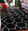 ONASAR Area Rugs for Bedroom Living Room, Fluffy 4x6 Black and White Rug, Geometric Washable Shaggy Plush Bedside Indoor Floor Carpet for Nursery Kids Teens Girls Boys Dorm Home Office Decor