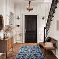 EVERGRACE Area Rugs for Living Room 3x5, Boho Floral Faux Wool Indoor Outdoor Rugs, Washable Rugs for Bedroom Entryway Dining Room Hallyway, Low Pile Floor Mat Carpet for Home Decor, Celtic Blue