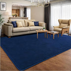 AROGAN Modern Shag Area Rug for Living Room, 5x7 Feet Washable Rugs for Bedroom, Indoor Floor Carpet, Plush Memory Foam Bedside Rugs for Kids Girls Teens Low Pile, Navy Blue