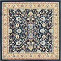 Unique Loom Sialk Hill Collection Area Rug - Washington (8' Square Navy Blue/Cream)