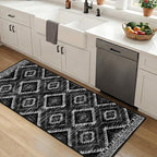 Area Rug 2x4 Rug Machine Washable Non-Slip Low Pile Print Pattern Western Rug for Living Room Bedroom Entryway Tribal Series-Black