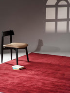 Hand Knotted Loom Wool ECO-Friendly Area Rugs - 10'x13', Rectangle, Dark Red Color, Solid Plain Design, High Pile Handmade Anti Skid Area Rugs for Living Room, Bed Room (L00111)
