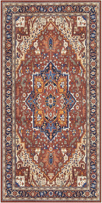 Moynesa Ultra-Thin Washable Kitchen Rugs, 2x4 Small Entryway Rug Door Mat Non Slip Stain Resistant, Oriental Throw Rug for Front Indoor Entrance Bathroom Laundry Room, Brown/Multi