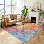 Lahome Modern Abstract Washable 6x9 Area Rugs for Living Room, Colorful Soft Bedroom Rug for Girls Kids Non Slip Stain Resistance, Large Accent Carpet for Kitchen Dining Room Dorm