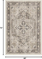 RUGGABLE Washable Vintage Area Rug – Kamran Hazel 4x6, Stain-Resistant, Non-Slip – Medium Machine Washable Rugs for Living Room, Bedroom, Hallway, Entryway & Office–with Cushioned Pad