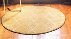 Unique Loom Trellis Frieze Collection Area Rug - Geometric (6' Round, Yellow/ Ivory)
