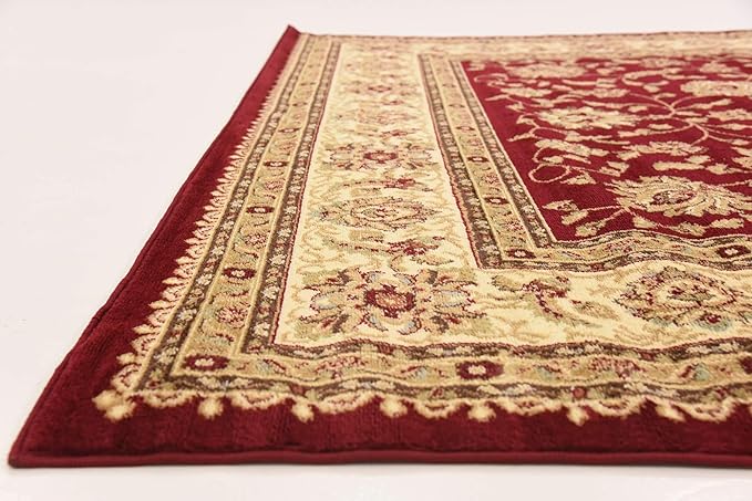Unique Loom Voyage Collection Traditional Oriental Classic Intricate Design Area Rug (8' 0 x 8' 0 Square, Red/Gold)