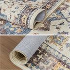 Dripex Tribal Washable Runner Rug-2x5 Non-Slip Non-Shedding Runners for Hallways Stain Resistant Kitchen Mat Laundry Entryway Carpet Runner for Doorway Entrance Bedroom Living Room Decor