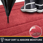 PURRUGS Dirt Trapping Door Mat 32" x 47", Non-Slip/Skid Machine Washable Entryway Rug, Dog Doormat, Super Absorbent Welcome Mat for Muddy Wet Shoes and Paws, Burgundy Red