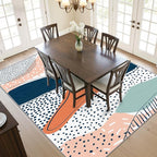 Polka Dot Rug - 5x7 Rug, Boho Color Block Art Area Rugs, Abstract Multicolor Washable Soft Floor Carpets Home Decor #C046