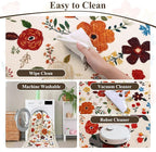U'Artlines 2'x6' Boho Runner Rug for Hallways Kitchen Colorful Floral Soft Non Slip Washable Floor Carpet Runners for Entryway Laundry Room Bathroom Beige