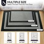 Front Door Mat 24''x35'', Absorbent Muddy Dirt Resist Washable Non Slip Low-Profile Indoor Doormat, Easy Clean Welcome Entryway Door Mats, Grey