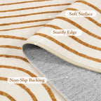 Lahome Abstract Bedroom Rugs, Soft Washable Area Rugs 4x6 Non Slip Rainbow, Ultra-Thin Orange Throw Carpet for Entryway Kitchen Living Room, Orange